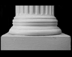 Custom Roman Ionic (Attic) Base Molding and Plinth.  Designed for a round, tapered (plain or fluted) column shaft.  A Chadsworth Columns product: shop.columns.com